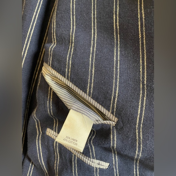 Cremeiux Linen-Blend Striped Blazer Peacoat Blue,size 38/L, Northwest NWT - Picture 16 of 16